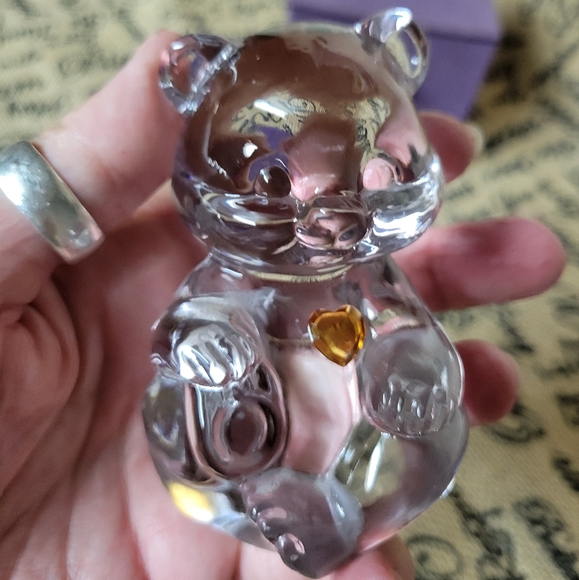 Vintage Fenton November Topaz birthstone crystal bear comes with box - Picture 2 of 9